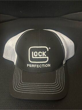 Glock Perfection Black and White Mesh Trucker Hat